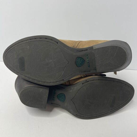 Ariat Dulce Ankle Boots Leather Western Brown Buckle Heel Women’s size 8.5B - Picture 11 of 14